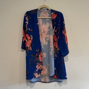 Elegant Floral Open-Front Blouse